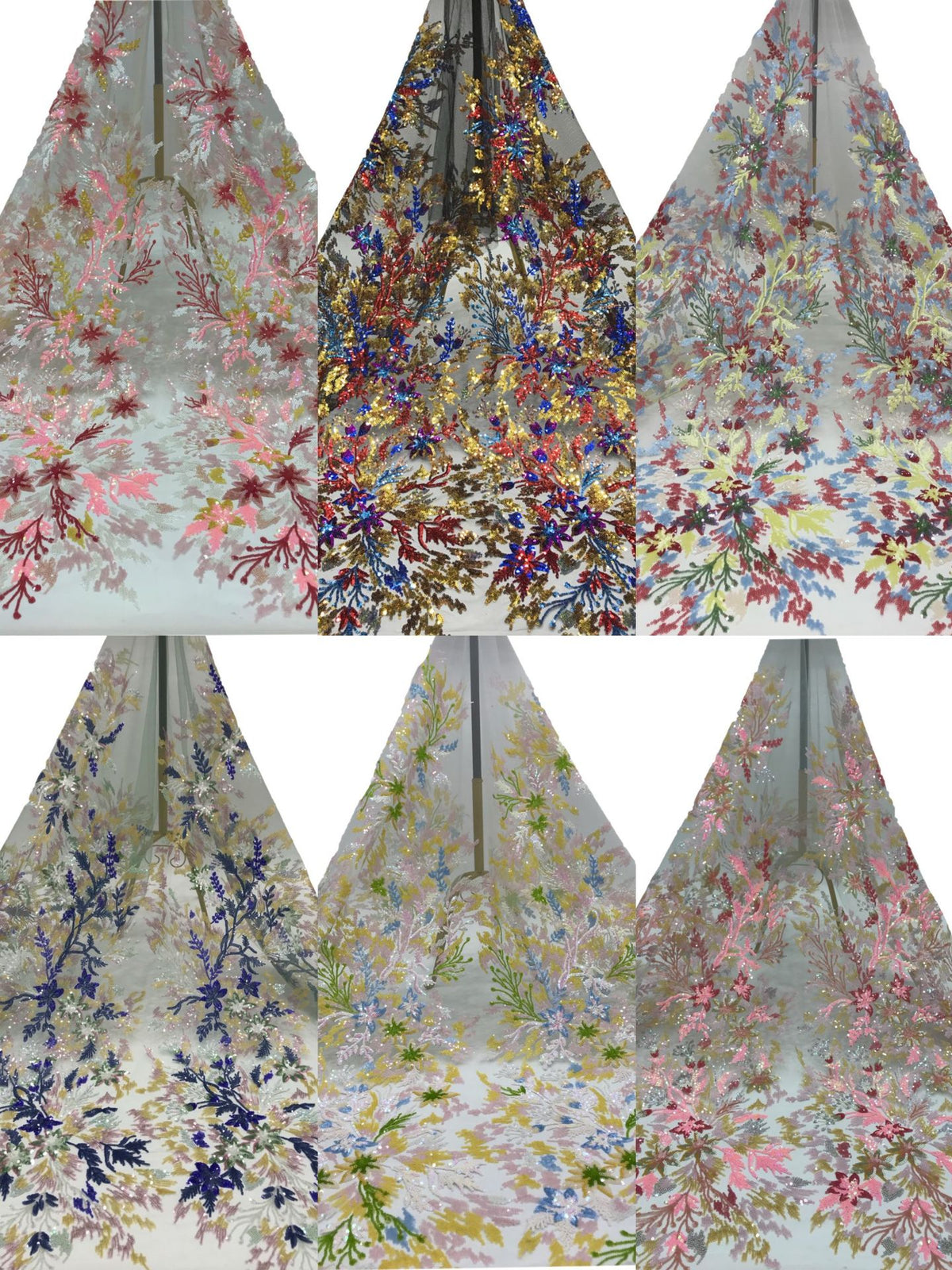 2/3/4 mm Sequin Embroidered Bridal Fabric – Design 32287