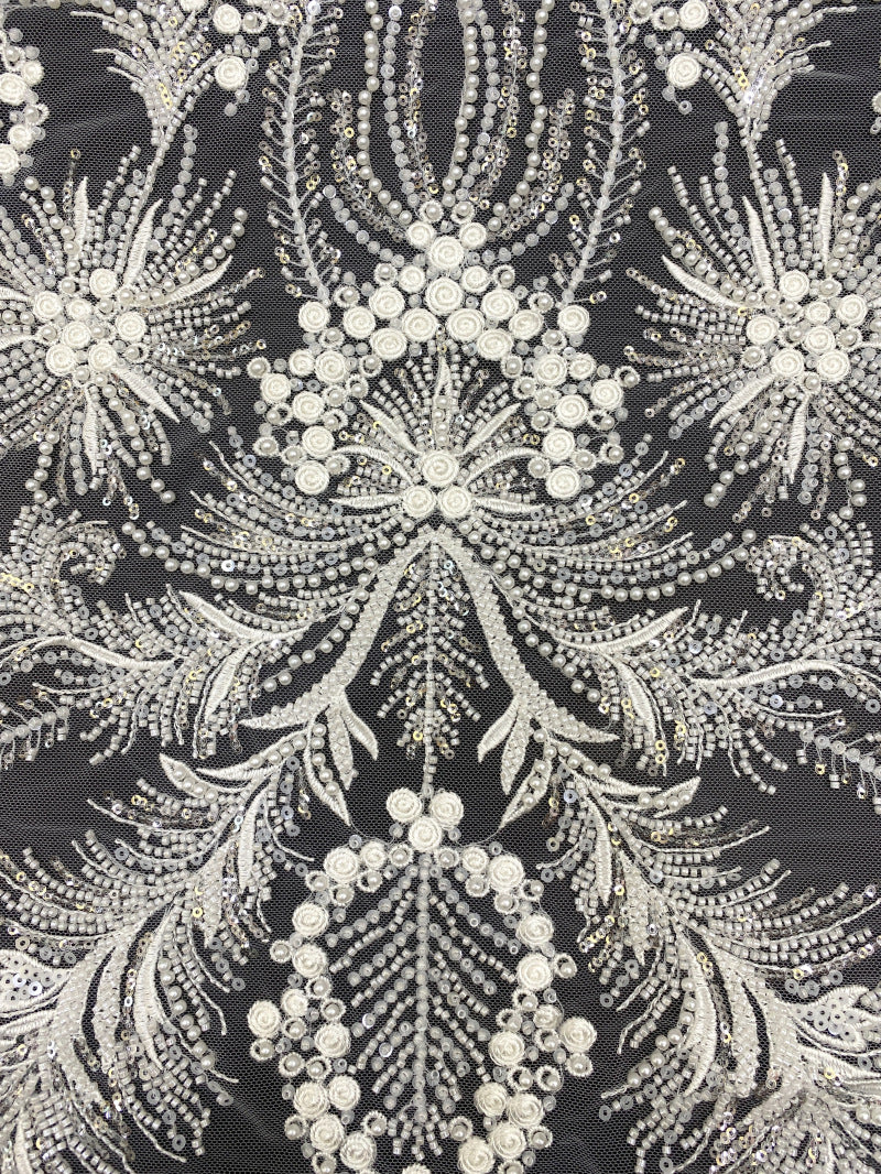 Botanical Bead Sequin Fabric for Wedding Dresses — fabric photo 3