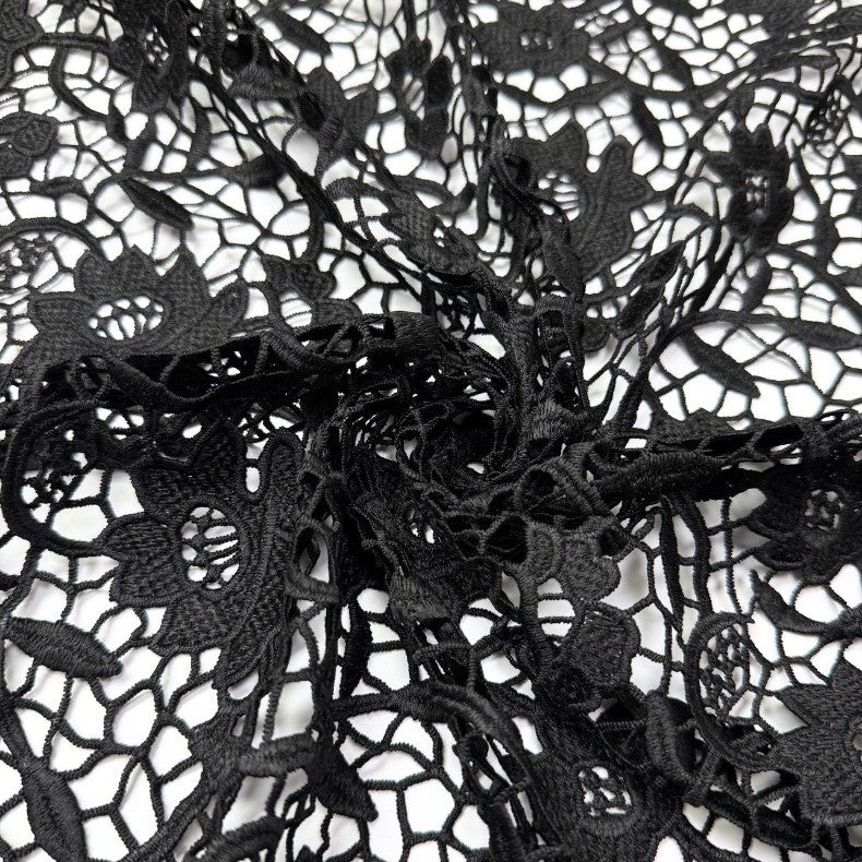 Polyester Floral Cutwork Embroidered Fabric – Per Yard — fabric photo 2
