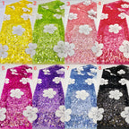 3/5/7/9/12 mm Sequin Embroidered Bridal Fabric