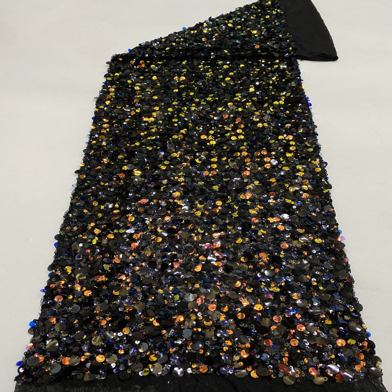 Stretch 3/5/7/9/12 mm Sequin Embroidered Stretch Mesh Fabric — fabric photo 4