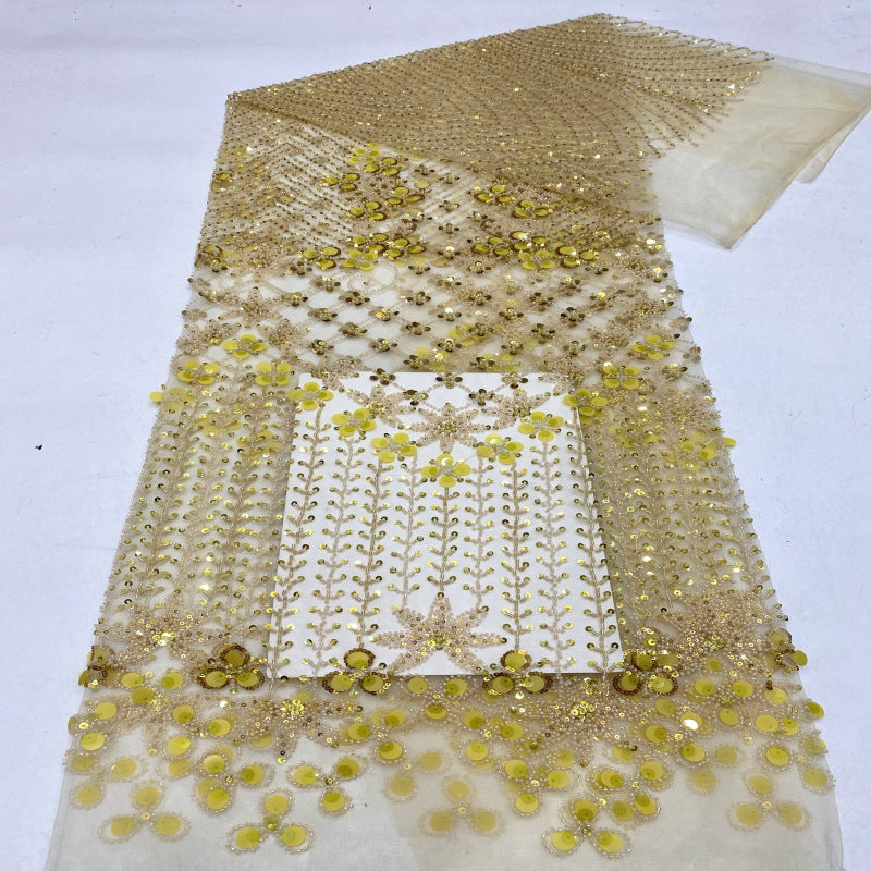 Heavy Bugle Bead & Mixed Sequin Bridal Fabric - Style 59989 — fabric photo 3