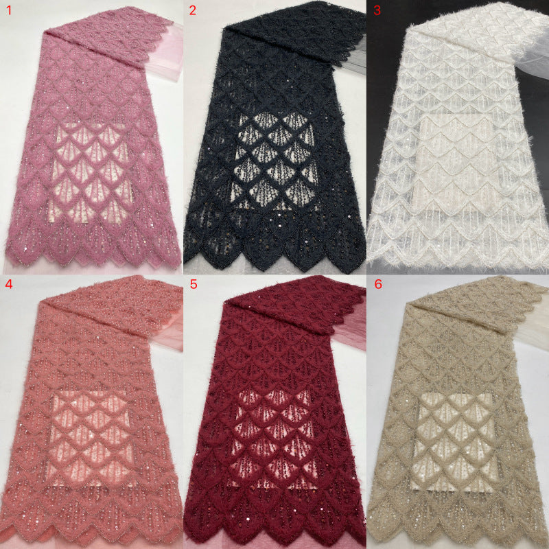 Rope & Bead Sequin Embroidery Fabric for Dresses
