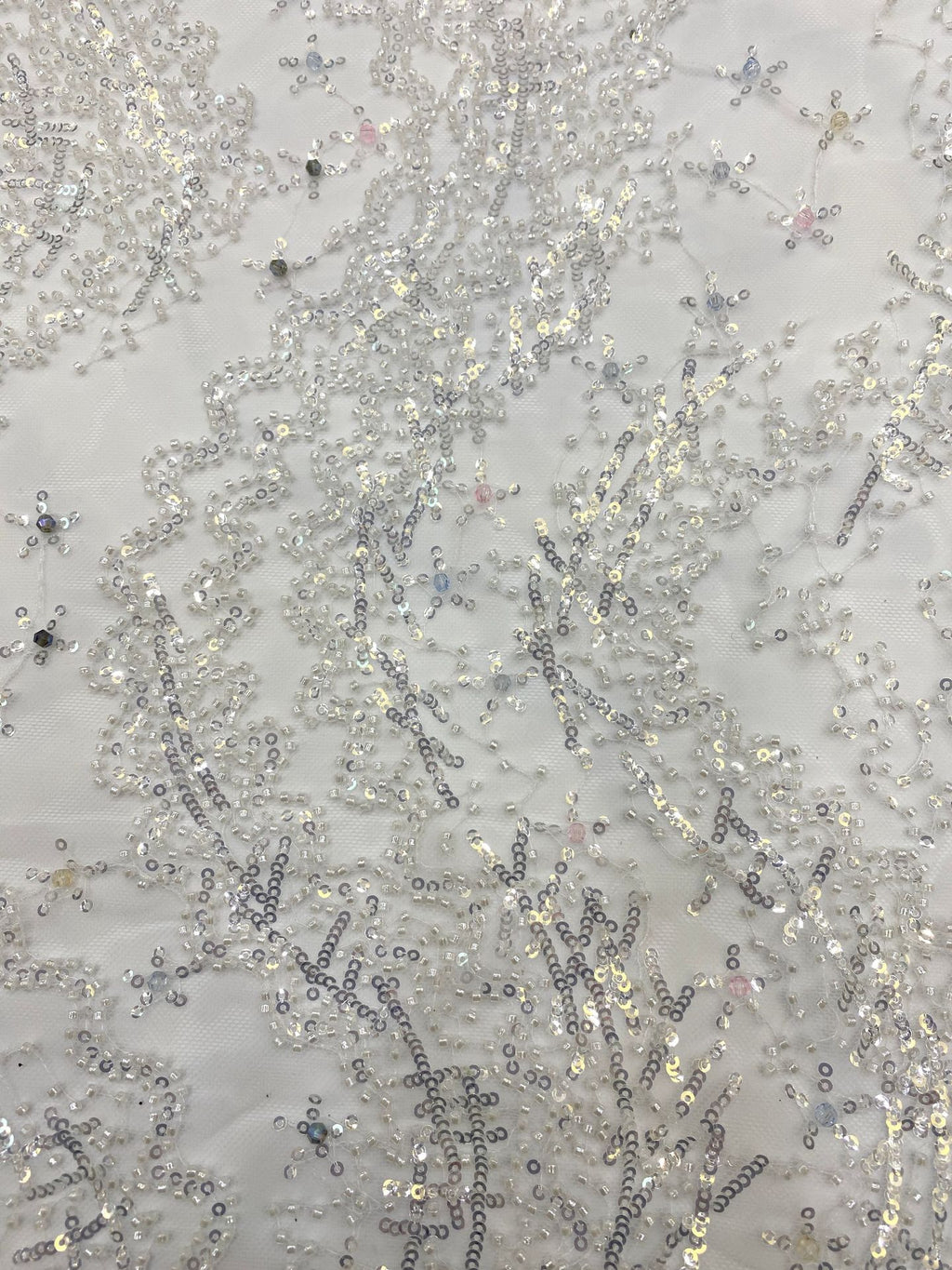 Sequin Embroidered Bridal Fabric – Design 64287 — fabric photo 3