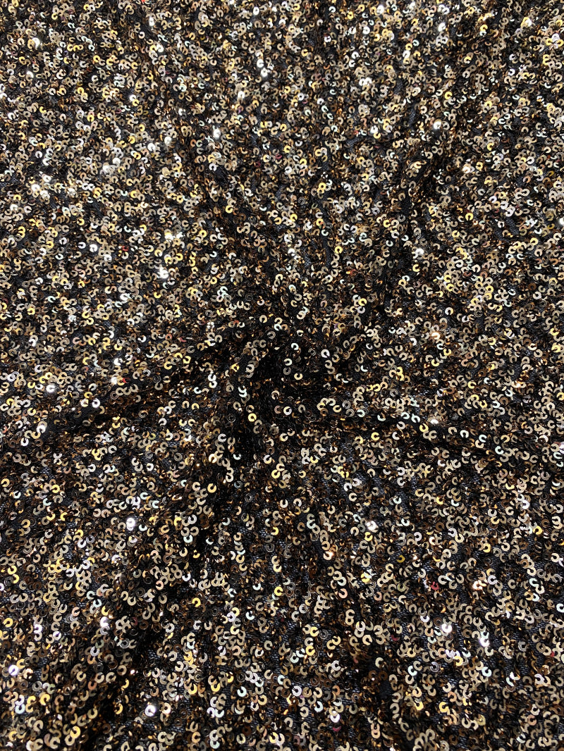 Multicolor 3 mm Sequin Embroidered Stretch Mesh Fabric — fabric photo 5