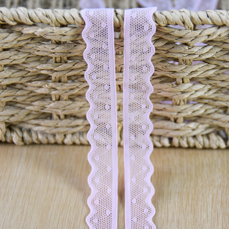 Dotted Single-Scallop Stretch Nylon Lace Trim 1.5 cm