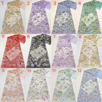 Dandelion Printed Bead Sequin Embroidery Fabric