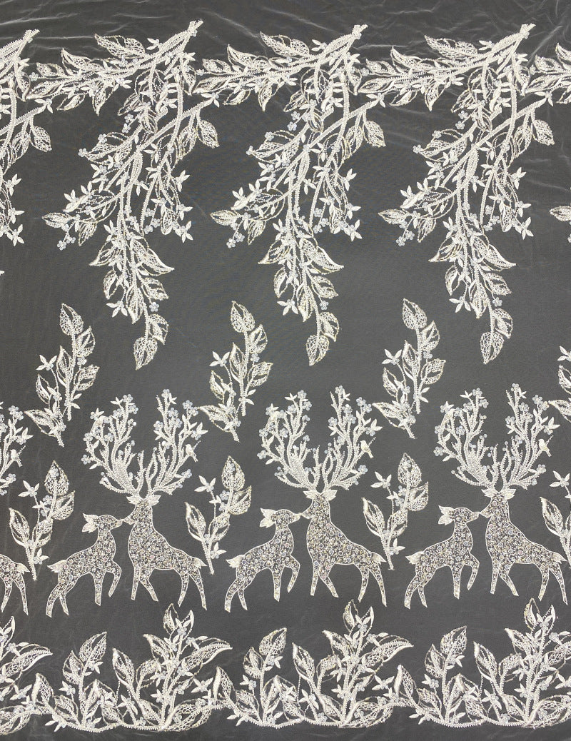 Sequin Embroidered Bridal Fabric – Design 62591 — fabric photo 6