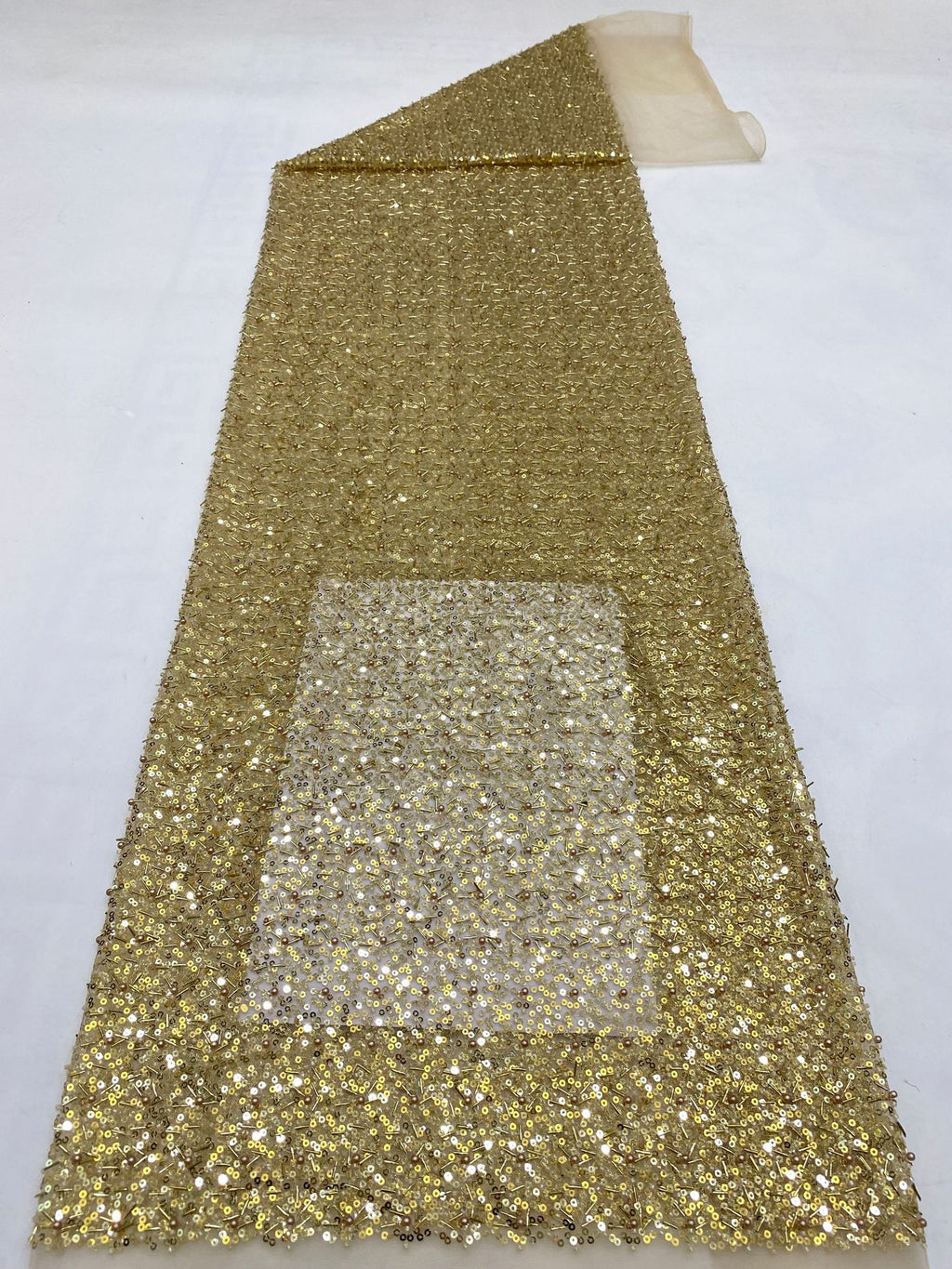 Bugle Bead & Foam Bead Sequin Fabric for Dresses
