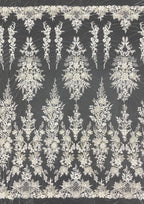 Beaded Sequin Wedding Lace with Rope Embroidery