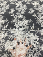 Bugle Bead with 3/7mm Sequin Embroidery Fabric — fabric photo 2