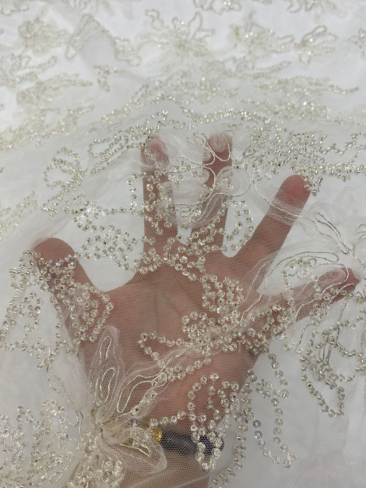 Cordwork Bead Embroidery with 4 mm Sequins — fabric photo 4