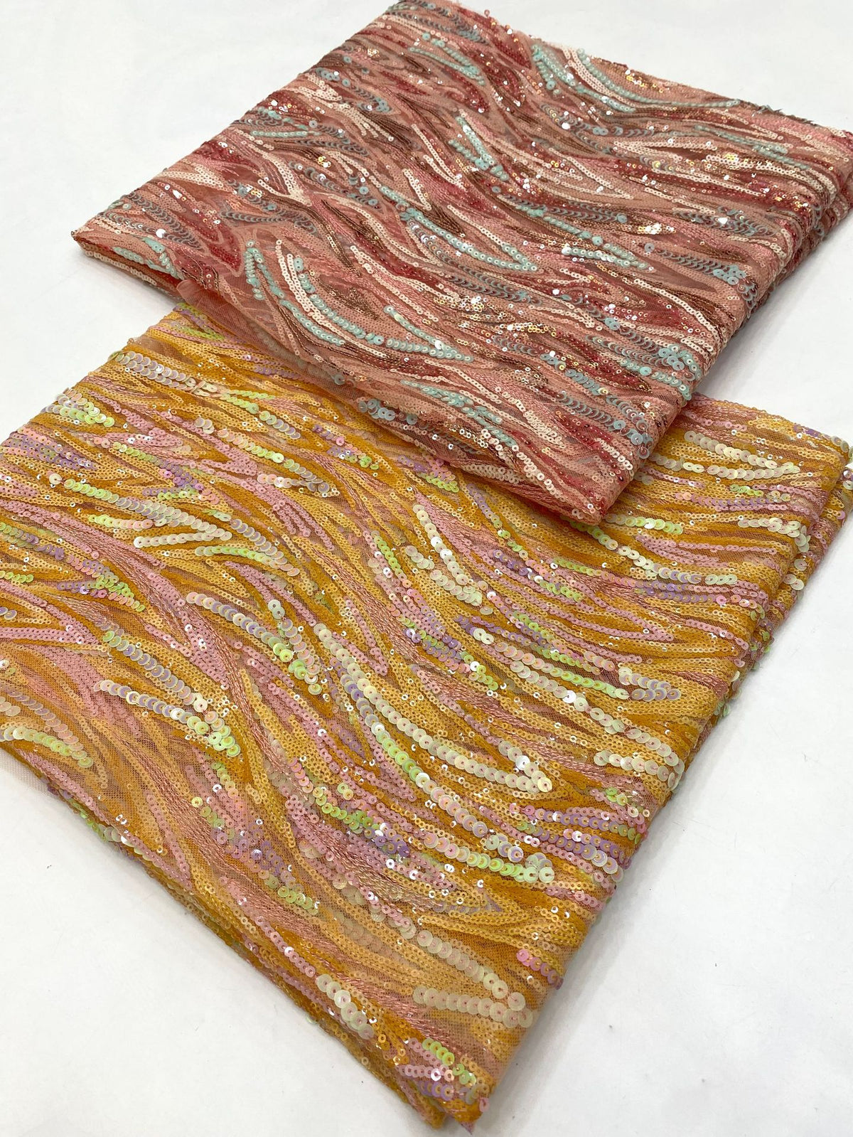 Colorful Laminated Sequin Embroidery Fabric — fabric photo 5