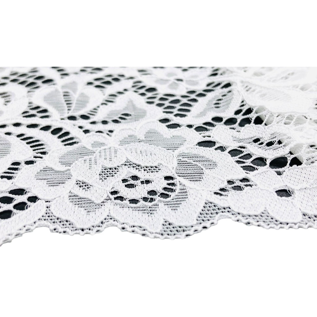 Leaf Double-Scallop Stretch Nylon-Spandex Lace Trim — fabric photo 4