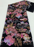 Landscape Embroidery & Sequin Velvet Fabric — fabric photo 6