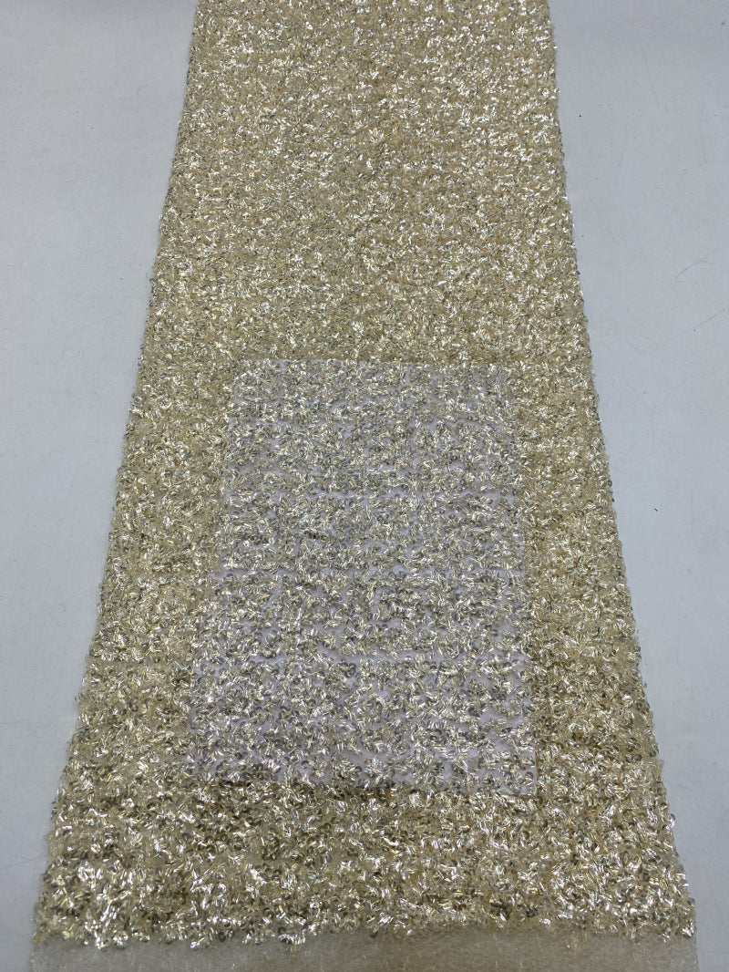 5 mm Sequin Embroidered Bridal Fabric – Design 47199 — fabric photo 6