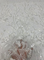 Bugle Bead & 3/7mm Sequin Embroidery Fabric — fabric photo 4