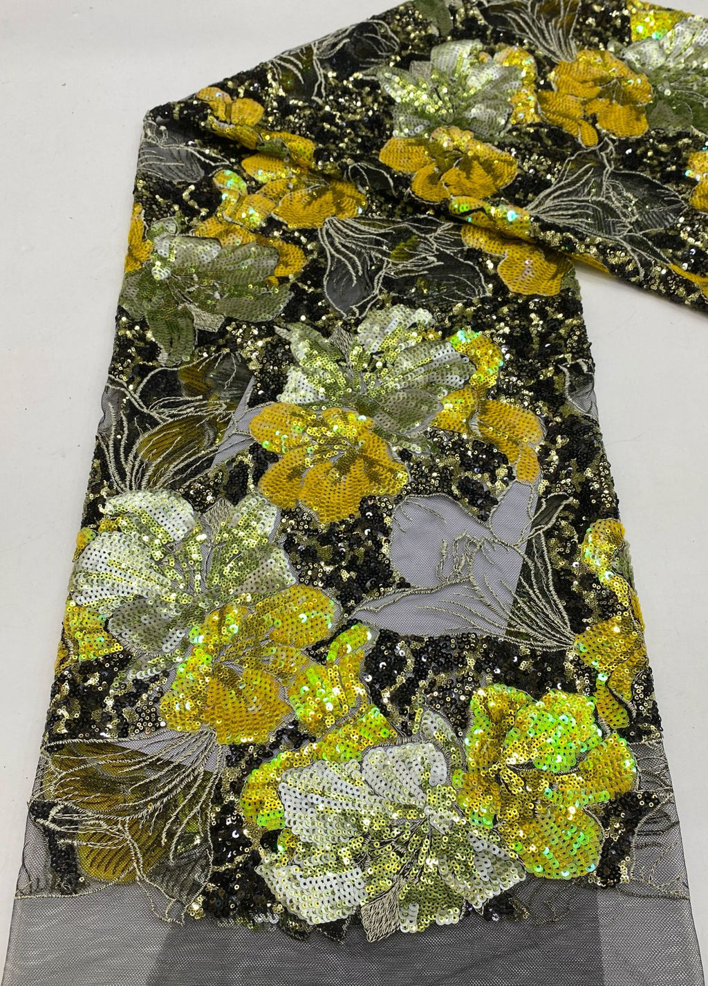 Dense Embroidery with Colorful Sequins — fabric photo 6