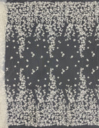 3D Symmetrical Floral Foam Bead & 3mm Sequin Fabric — fabric photo 6