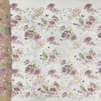Botanical Print Bugle Bead Sequin Fabric — fabric photo 2