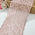 Five-Petal Floral Double-Scallop Corded Stretch Lace Trim 20.5 cm — fabric photo 2