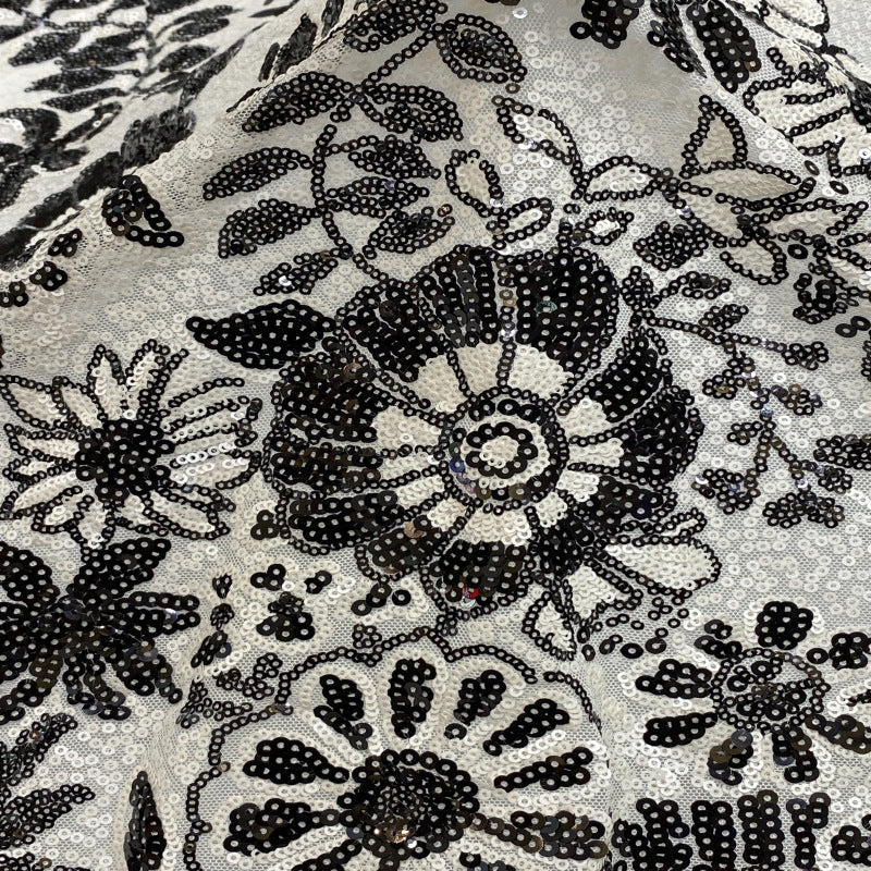 Stretch Mesh with Multicolor Sequin Embroidery — fabric photo 4