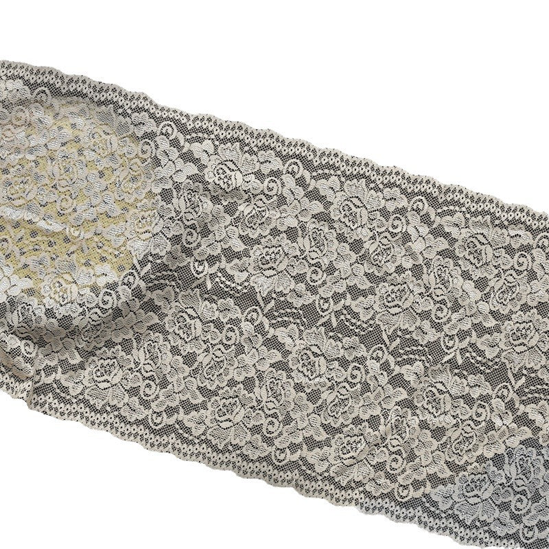 Small Floral Textured Wide Stretch Lace Trim 30 cm — fabric photo 4