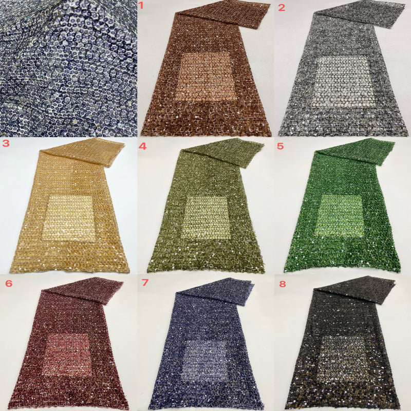 Cutwork Water-Soluble 7mm Sequin Ribbon Fabric