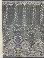 Bugle Bead & 3/4mm Crystal Sequin Bridal Fabric — fabric photo 6