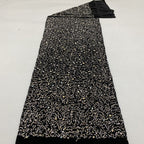3/7 mm Sequin & Bubble-Bead Embroidered Velvet-Base Fabric