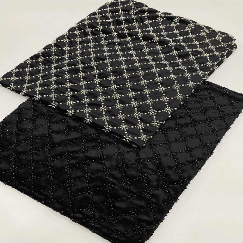 Velvet Diamond Motif Foam Bead Embroidery Fabric — fabric photo 3