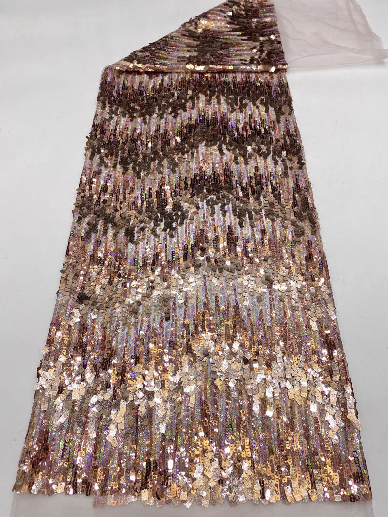 Multicolor Sequin Embroidered Bridal Fabric – Design 08063 — fabric photo 6
