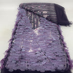 3D Hand-Sewn Floral Bead and Sequin Embroidered Fabric — fabric photo 2