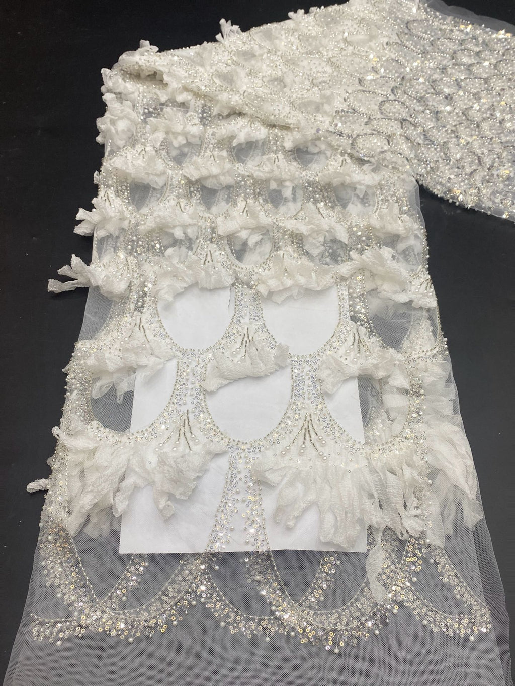 Laser Chiffon Beaded Sequin Bridal Fabric — fabric photo 6