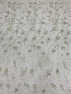 3/4 mm Crystal-Look Sequin & Silver-Bead Embroidered Bridal Fabric – Design 30047 — fabric photo 2