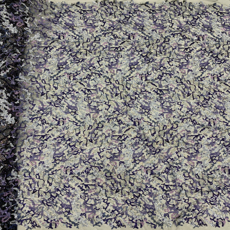 Multicolor 2/3/4/5 mm Layered Sequin Embroidered Tulle Mesh Fabric – Design 46399 — fabric photo 4