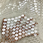 Honeycomb Mesh with 12mm Sequin Embroidery