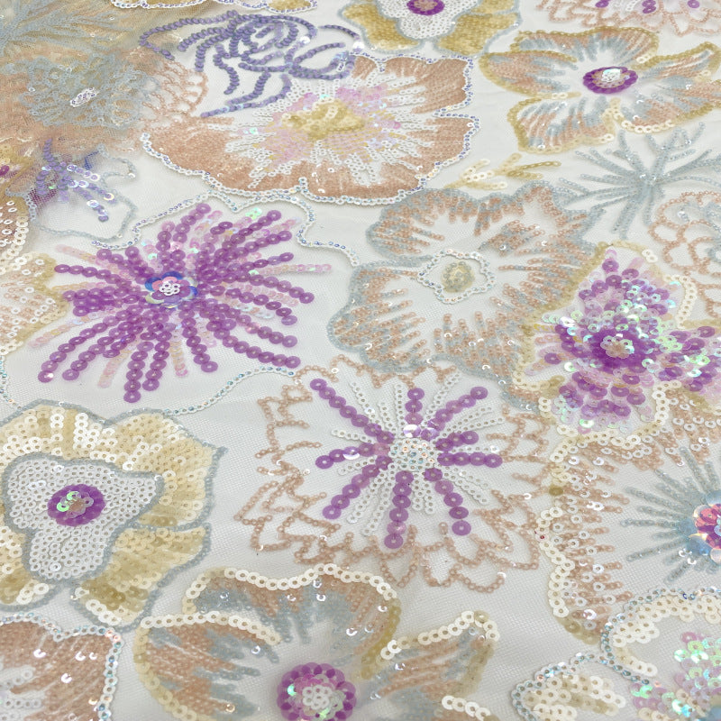 Seven-Size Sequin Combination Embroidery Fabric — fabric photo 5
