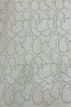 Geometric 3/5 mm Crystal-Look Sequin & Silver-Bead Embroidered Bridal Fabric — fabric photo 2