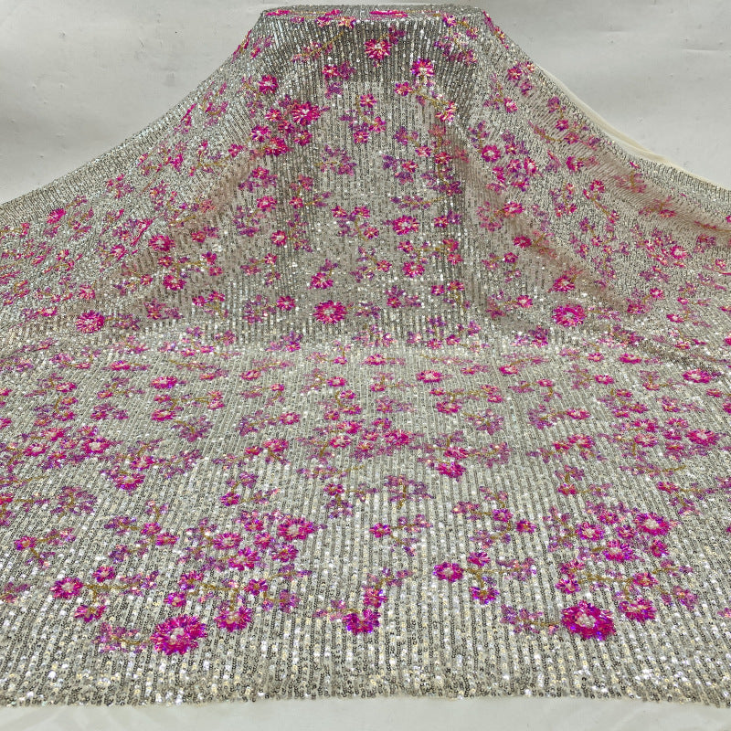 Stretch Mesh Bead & 3/7mm Sequin Fabric — fabric photo 2