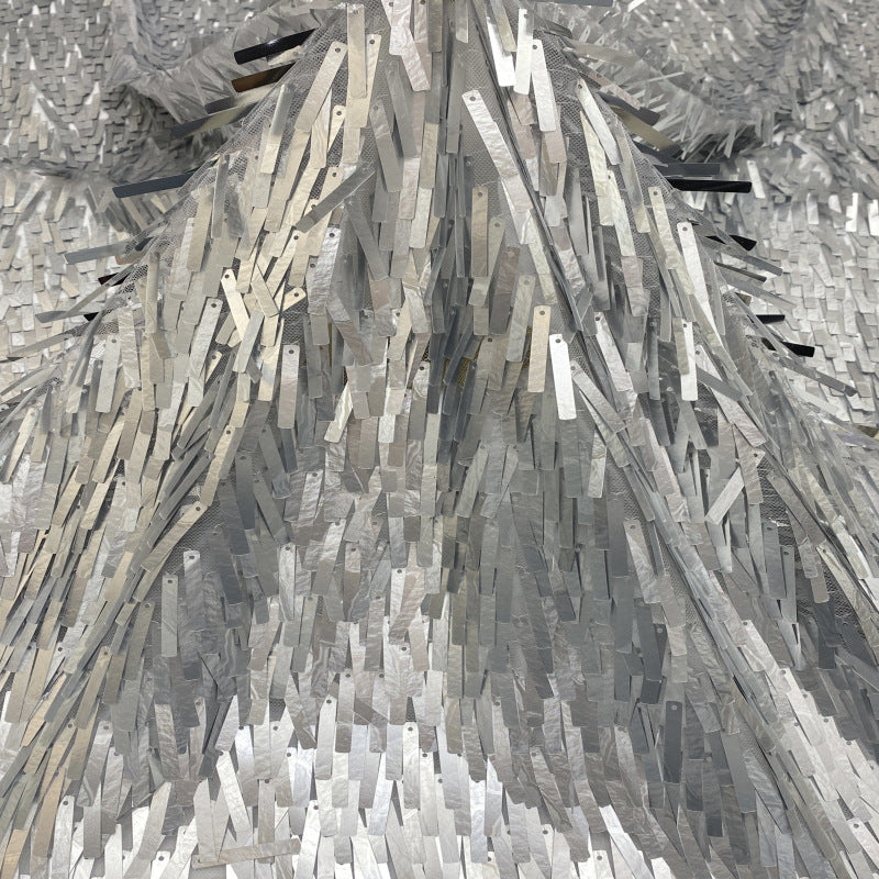 Long Sequin Embroidered Mesh Fabric — fabric photo 5