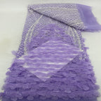 Hand-Sewn 3D Floral Bugle Bead and Sequin Fabric - 43932 — fabric photo 4