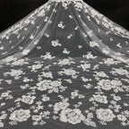 3D Raised-Bead and Sequin Embroidered Bridal Fabric