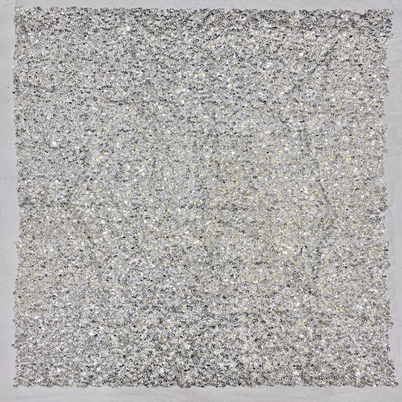 3/5/7/9 mm Sequin Embroidered Bridal Fabric — fabric photo 4