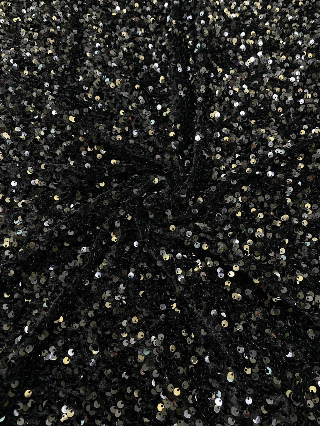Multicolor 5 mm Sequin Embroidered Velvet-Base Fabric — fabric photo 2