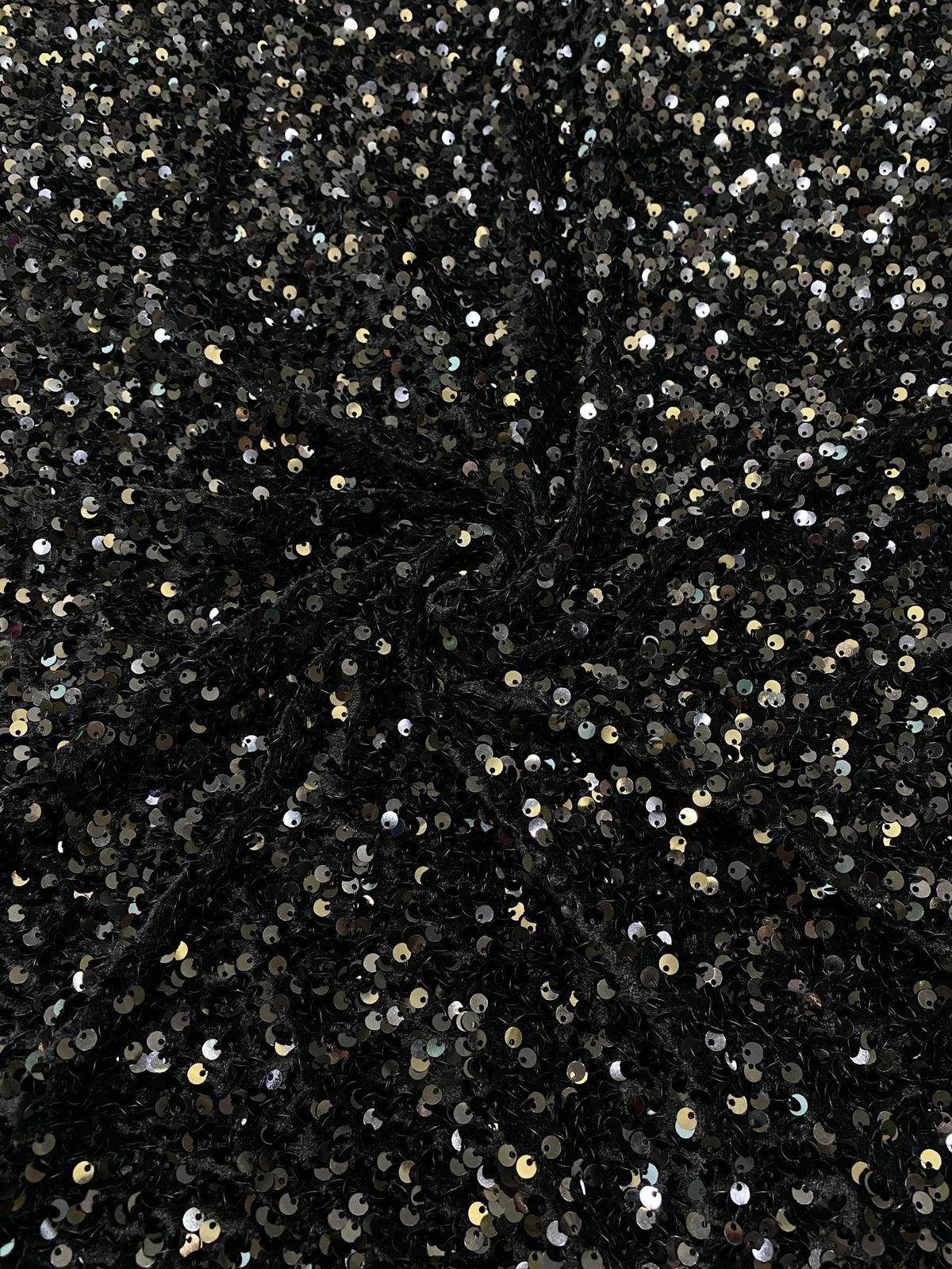 Multicolor 5 mm Sequin Embroidered Velvet-Base Fabric — fabric photo 2