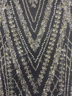 Bugle Bead & 3/5mm Sequin Embroidered Fabric — fabric photo 3