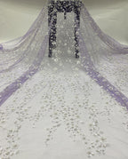 Gradient Foam Bead Silver Sequin Embroidery Fabric — fabric photo 4