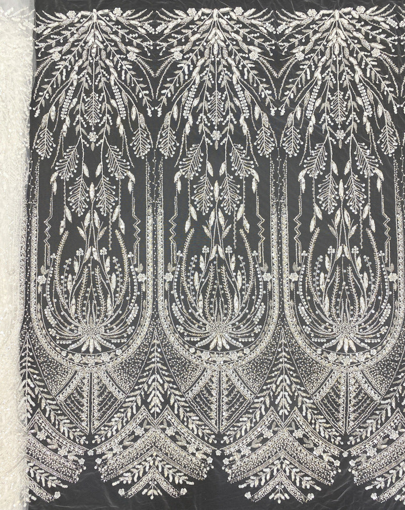 Single-Sided Bugle Beaded Sequin Fabric