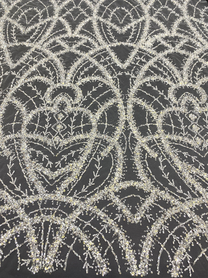 Heavy Bead Foam Sequin Embroidered Fabric — fabric photo 2